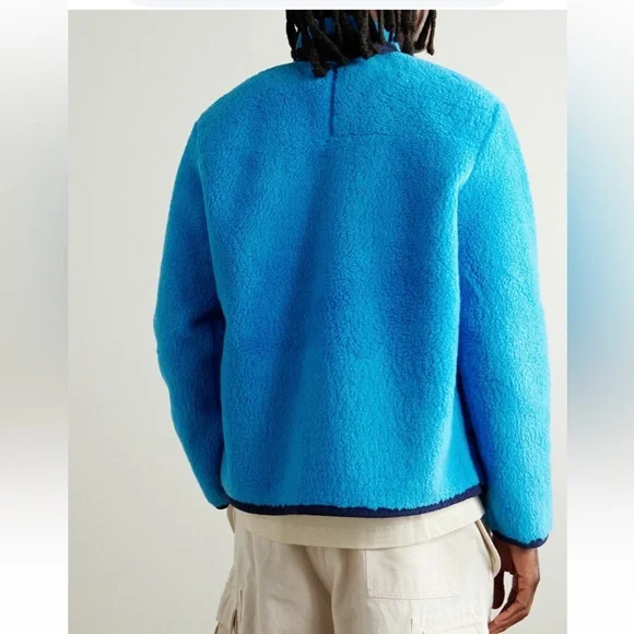 Polo Ralph Lauren Blue Sherpa Fleece Jacket with Navy Pocket - Picture 11 of 13